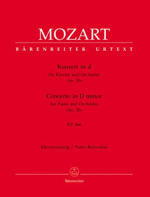 Baerenreiter Verlag - Concerto for Piano and Orchestra no. 20 in D minor K. 466 - Mozart/Engel/Heussner/Faber - Solo Piano/Piano Reduction (2 Pianos, 4 Hands) - Book