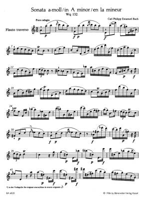 Sonata in A minor Wq 132 - Bach/Harras - Solo Flute - Sheet Music