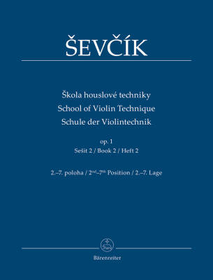 School of Violin Technique op. 1, Book 2, 2nd-7th Position - Sevcik/Foltyn - Violin - Book