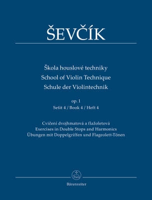 Baerenreiter Verlag - School of Violin Technique op. 1, Book 4, Exercises in Double Stops and Harmonics - Violin - Book
