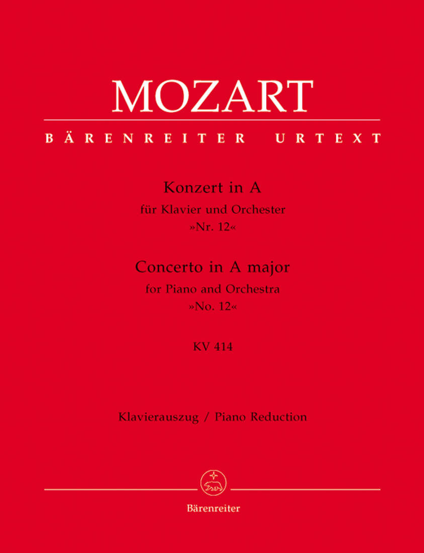 Concerto no. 12 in A major K. 414 - Mozart/Wolff - Solo Piano/Piano Reduction (2 Pianos, 4 Hands) - Book