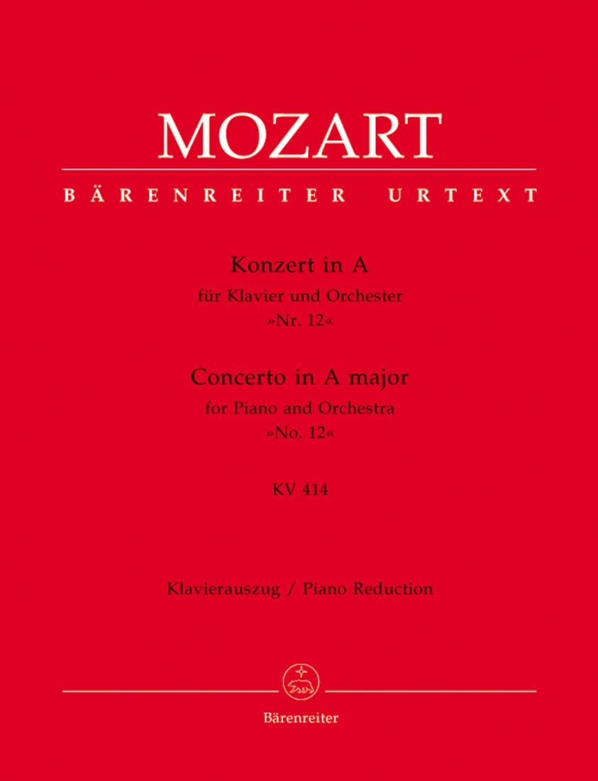 Concerto no. 12 in A major K. 414 - Mozart/Wolff - Solo Piano/Piano Reduction (2 Pianos, 4 Hands) - Book