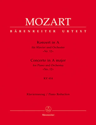 Baerenreiter Verlag - Concerto no. 12 in A major K. 414 - Mozart/Wolff - Solo Piano/Piano Reduction (2 Pianos, 4 Hands) - Book