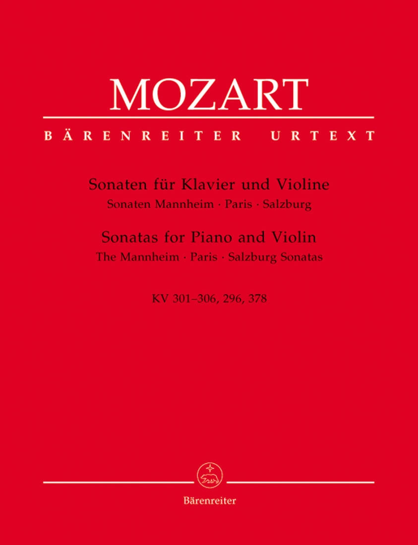 Sonatas (The Mannheim, Paris, Salzburg Sonatas) - Mozart/Reeser - Violin/Piano - Book