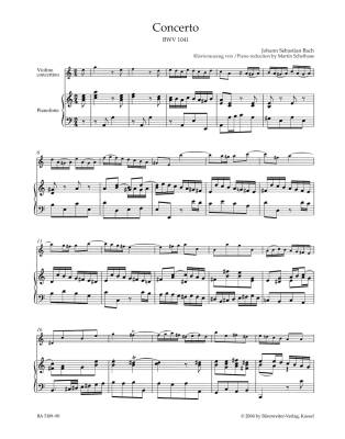 Concerto in A minor BWV 1041 - Bach/Kilian/Manze - Violin/Piano Reduction - Sheet Music