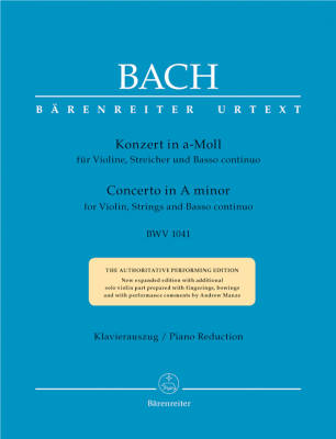 Baerenreiter Verlag - Concerto en la mineur BWV 1041 - Bach/Kilian/Manze - Rduction pour violon/piano - Partitions