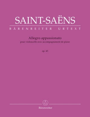 Baerenreiter Verlag - Allegro Appassionato op. 43 - Saint-Saens/Baur - Cello/Piano - Book