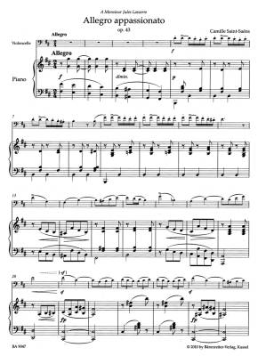 Allegro Appassionato op. 43 - Saint-Saens/Baur - Cello/Piano - Book