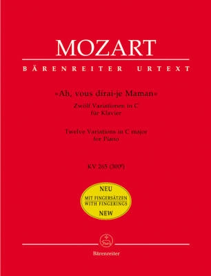 Baerenreiter Verlag - Twelve Variations in C Major on Ah, vous dirai-je Maman KV 265 (300e) - Mozart/Fischer/Kirschnereit - Piano - Book