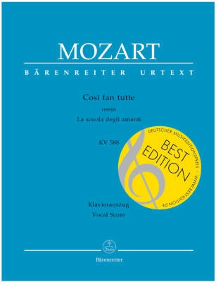 Baerenreiter Verlag - Cos fan tutte ossia La scuola degli amanti K. 588 - Mozart/Ferguson/Rehm - Vocal Score - Book