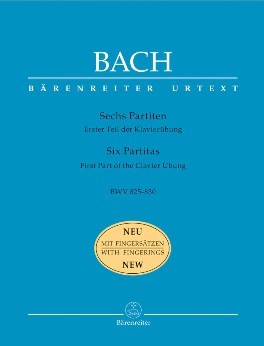 Six Partitas (With Fingerings) BWV 825-830 - Bach/Jones/Schirmer - Piano - Book