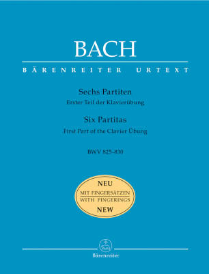 Baerenreiter Verlag - Six Partitas (With Fingerings) BWV 825-830 - Bach/Jones/Schirmer - Piano - Book