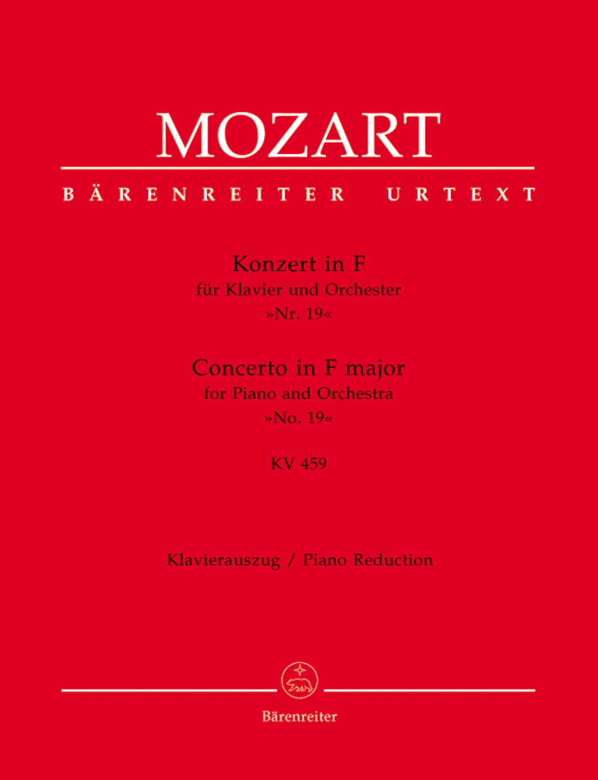 Concerto no. 19 in F major K. 459 - Mozart/Badura-Skoda - Solo Piano/Piano Reduction (2 Pianos, 4 Hands) - Book