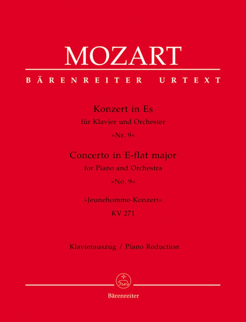 Concerto no. 9 in E-flat major K. 271 \'\'Jeunehomme\'\' -Mozart/Topel - Solo Piano/Piano Reduction (2 Pianos, 4 Hands) - Book