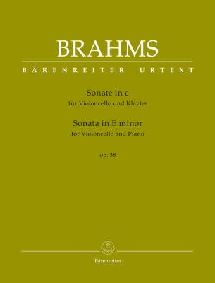 Baerenreiter Verlag - Sonata in E minor op. 38 - Brahms/Costa/Wadsworth - Cello/Piano - Book