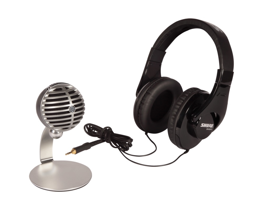 MV5 Digital Condenser Microphone with SRH240A Headphones - Mobile Recording Kit