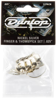 Nickel Silver Finger and Thumbpicks - .025\'\' (5 Pack)
