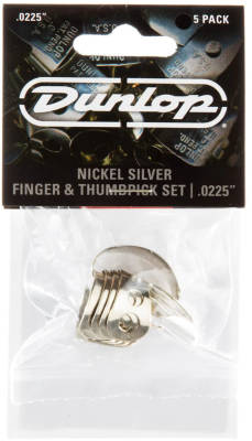 Nickel Silver Finger and Thumbpicks - .0225\'\' (5 Pack)