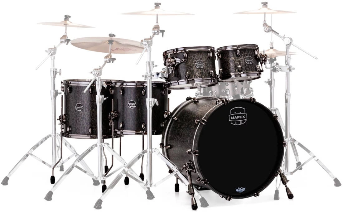 Saturn V MH Exotic Studioease 5-Piece Shell Pack (22,10,12,14,16) - Satin Black Maple Burl