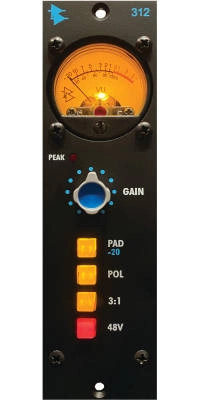 API - 312 500-Series Microphone Preamp with Vintage Style VU Meter