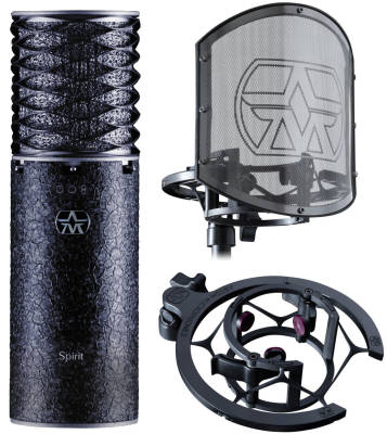 Aston - Limited Edition Spirit Black Microphone Bundle with Mount and Shield Filter
