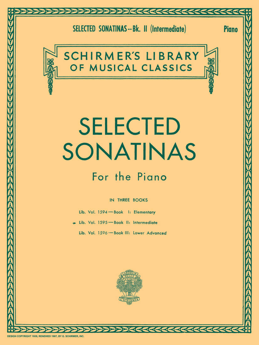 Selected Sonatinas -- Book 2: Intermediate- Piano - Book