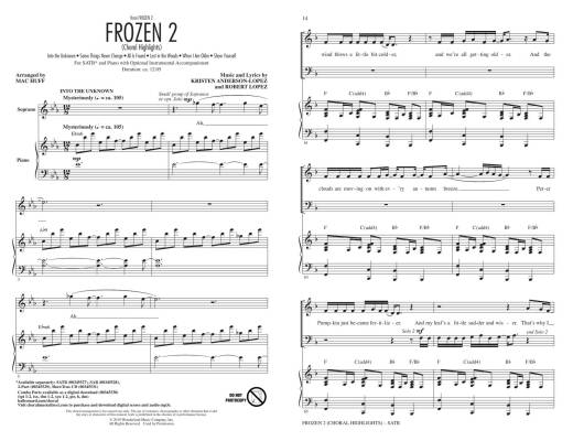 Frozen 2 - Anderson-Lopez/Lopez/Huff - SATB
