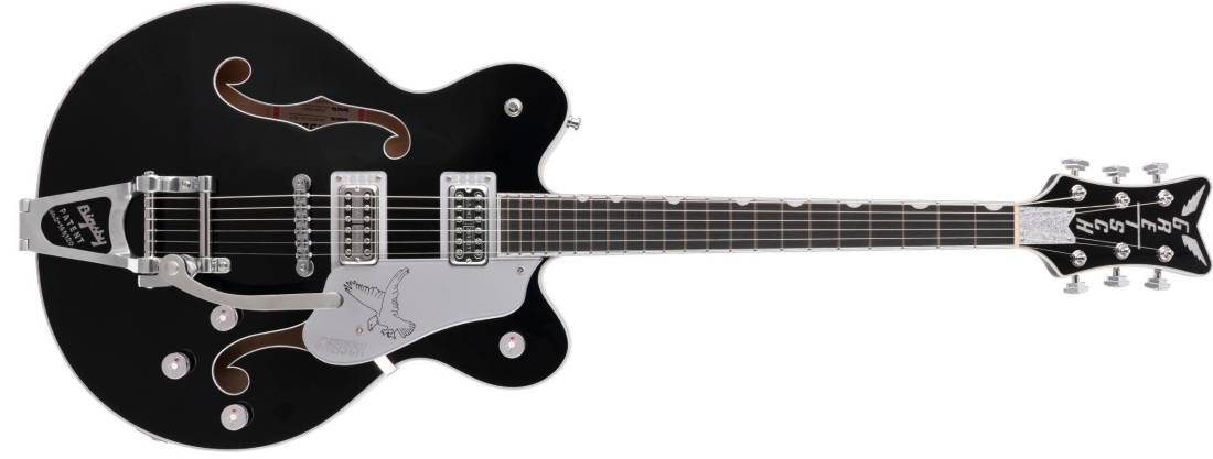 G6636T Players Edition Silver Falcon Center Block Double-Cut with String-Thru Bigsby, Filter\'Tron Pickups, Black