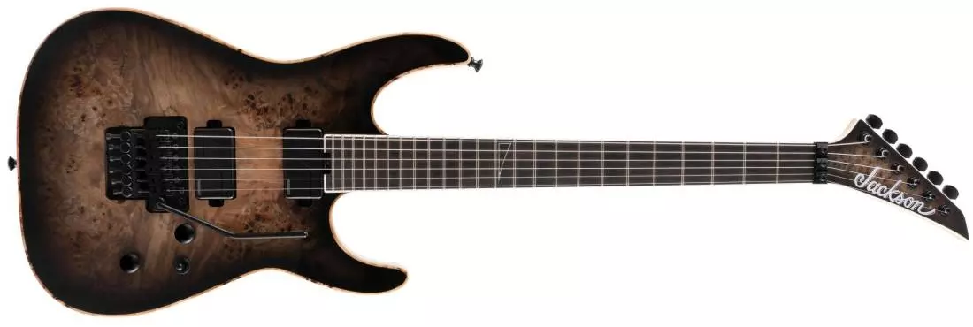 Limited Edition Wildcard Series Soloist SL2P, Poplar Burl Top, Ebony Fingerboard - Transparent Black Burst