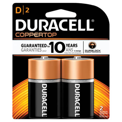 Duracell - D CopperTop Batteries - 2-Pack