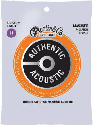 Martin Guitars - Cordes acoustiques Authentic  me souple - 11-52 Custom Light