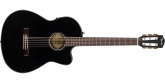 Fender - CN-140SCE Nylon Thinline Acoustic\/Electric Guitar with Case - Black