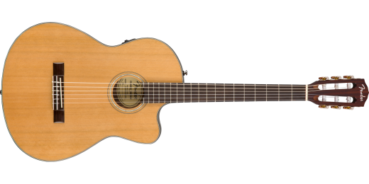Fender - Guitare acoustique / lectrique mince  cordes  de nylon CN-140SCE avec tui - Naturel