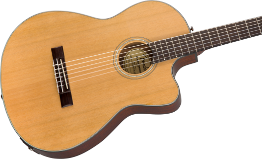 CN-140SCE Nylon Thinline Acoustic/Electric Guitar with Case - Natural