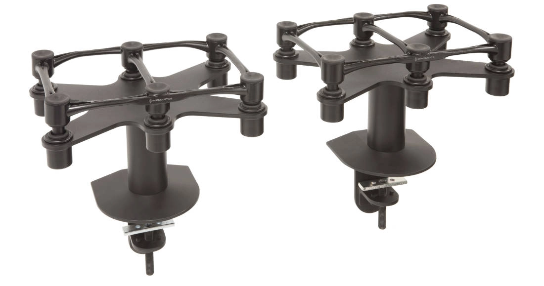 IsoAcoustics Speaker Platform with Aperta 300 Platform and Flex-Mount Clamp (Pair) - Black