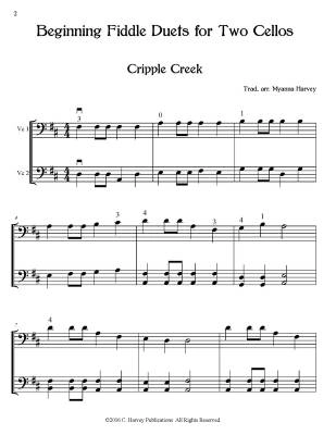 Beginning Fiddle Duets for Two Cellos, Book One - Harvey - Cello Duets - Book