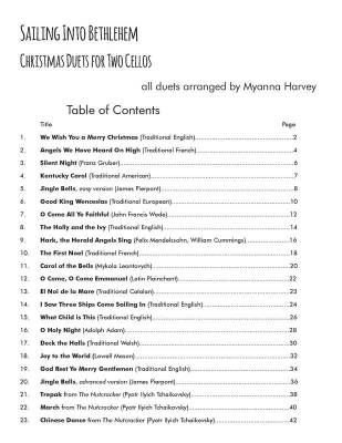Sailing into Bethlehem: Christmas Duets for Two Cellos - Harvey - Cello Duets - Book