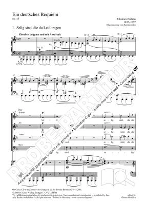 German Requiem, op. 45 - Brahms/Graulich - SATB Vocal Score, Large Print - Book
