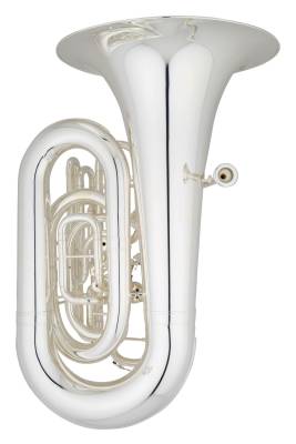 Professional CC 4 Piston + Rotary Valve Tuba with 19 3/4\'\' Bell - Silver-Plate