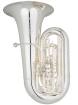 Eastman Winds - Professional 6\/4 CC Tuba with 4 Piston\/1 Rotary Valve, 20 Bell - Silver-Plate
