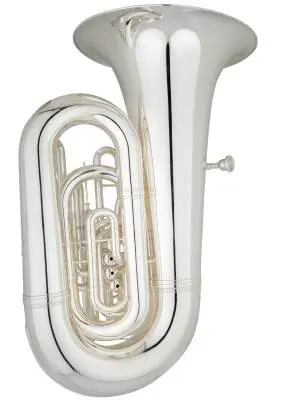 Professional 6/4 CC Tuba with 4 Piston/1 Rotary Valve, 20\'\' Bell - Silver-Plate