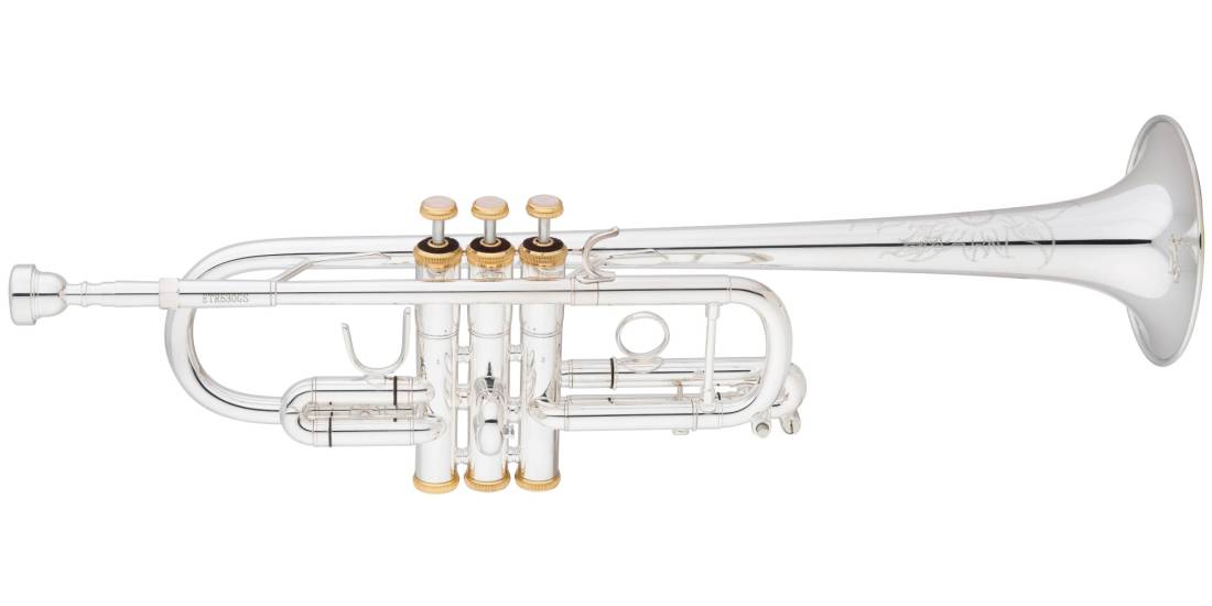 C Trumpet, .460\'\' Bore, Gold Brass Bell - Silver-Plated