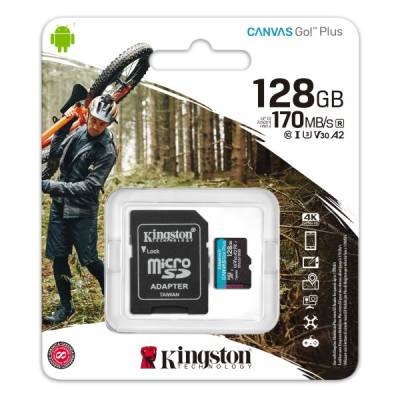 SDCG3/128GB microSDXC Memory Card + Adapter - 170MB/s Read, U3, V30, A2