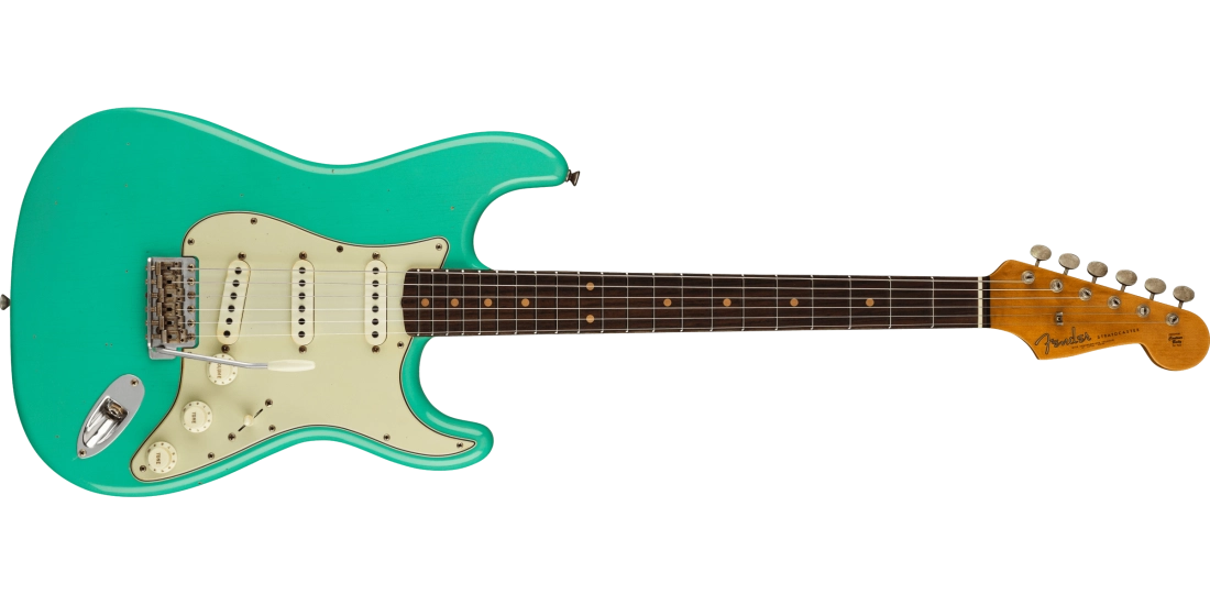 Stratocaster Journeyman 62/63 en édition limitée, touche palissandre - Aged Sea Foam Green