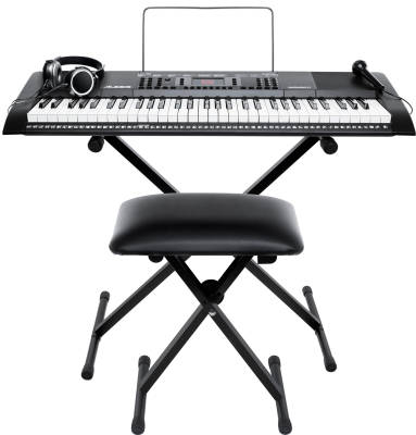 Alesis - Harmony 61 MKII Keyboard Bundle with Bench, Stand, Headphones and Microphone