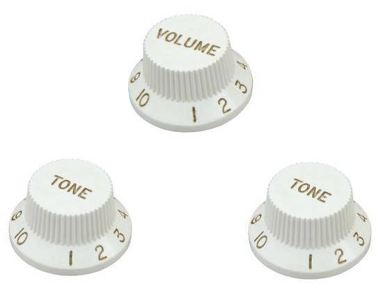 Stratocaster Original Knobs, White (Volume, Tone, Tone)