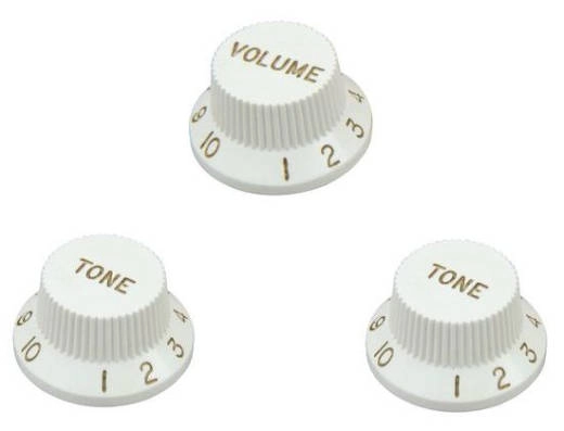 Fender - Stratocaster Original Knobs, White (Volume, Tone, Tone)