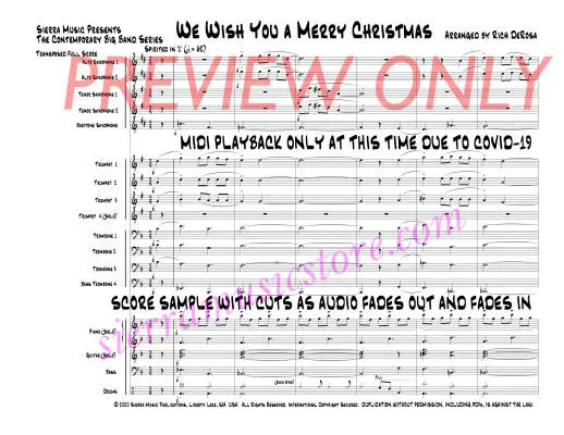 We Wish You a Merry Christmas - DeRosa - Jazz Ensemble - Gr. 3