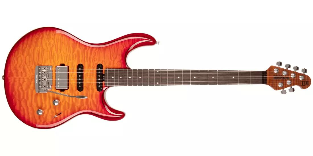 Luke III HSS Maple Top, Rosewood Fingerboard with Case - Cherry Burst Quilt