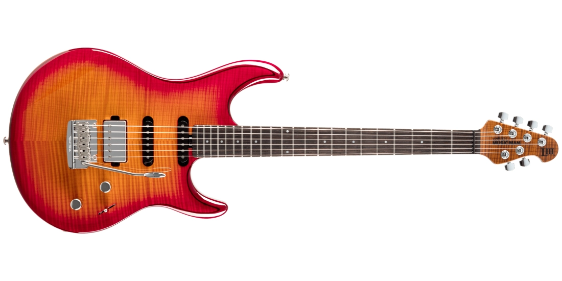 Luke III HSS Maple Top, Rosewood Fingerboard with Case - Cherry Burst Flame